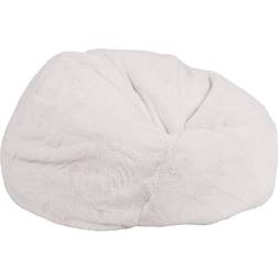 Flash Furniture Duncan Oversized White Furry Bean Bag