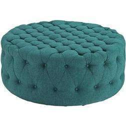 modway Amour Button-Tufted Teal Pouffe 16.5"