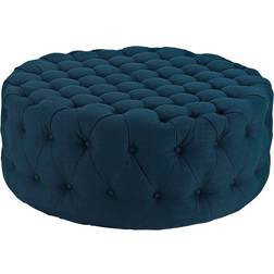 modway Amour Button-Tufted Azure Pouffe 16.5"