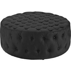 modway Amour Button-Tufted Black Pouffe 16.5"