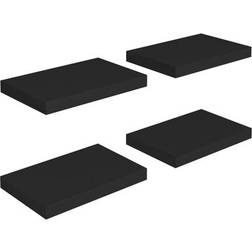 vidaXL 323828 Black Wall Shelf 40cm 4pcs