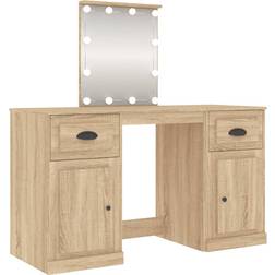 vidaXL 130x50x132.5cm Sonoma Oak Dressing Table 50x130cm