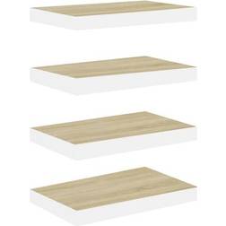 vidaXL 326572 Oak/White Wall Shelf 40cm 4pcs