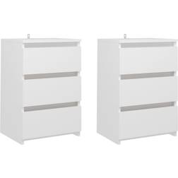 vidaXL Engineered Wood White Sängbord 35x40cm 2st