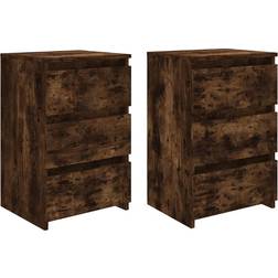 vidaXL Engineered Wood Smoked Oak Sängbord 35x40cm 2st