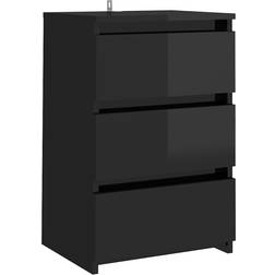 vidaXL Bed Cabinet High Gloss Black Nachttisch 35x40cm