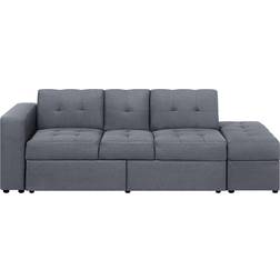 Beliani Falster with Stool Dark Gray Soffa 210cm 3-sits