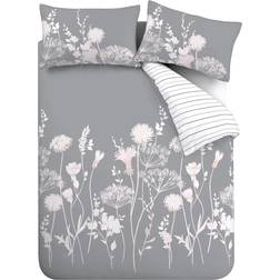 Catherine Lansfield Meadowsweet Duvet Cover Grey, Pink (200x135cm)