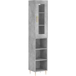 vidaXL Engineered Wood Concrete Grey Armoire 34.5x180cm