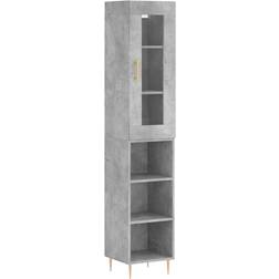 vidaXL Engineered Wood Concrete Grey Förvaringsskåp 34.5x180cm