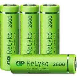 GP Batteries ReCyko Rechargeable AA 2600mAh 4-pack Green
