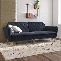 Novogratz Tallulah Memory Blue Velvet Soffa 210.8cm 2-sits