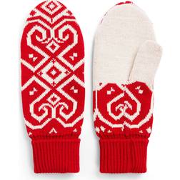 Dale of Norway Falun Merino Wool Mittens Unisex - Raspberry/Offwhite