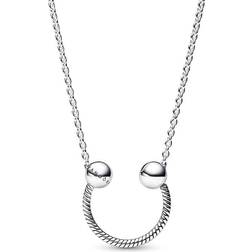 Pandora Moments U Shape Charm Pendant Necklace - Silver