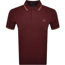 Fred Perry Twin Tipped Polo Shirt - Oxblood Burgundy/Brown