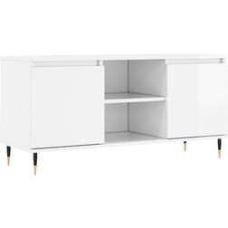 vidaXL 104x35x50cm High Gloss White Fernsehschrank 104x50cm