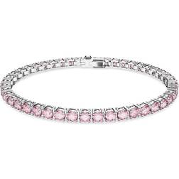 Swarovski Matrix Tennis Bracelet - Silver/Pink