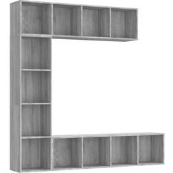 vidaXL Bookcase Gray Sonoma Oak Estantería de libros 180cm