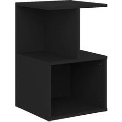 vidaXL Engineered Wood Black Bedside Table 35x35cm