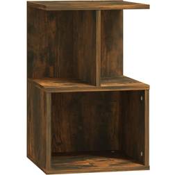 vidaXL Engineered Wood Smoked Oak Bedside Table 35x35cm