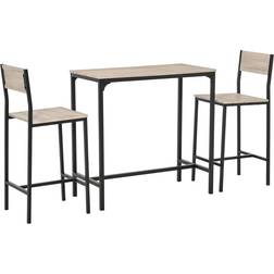 Homcom Industrial Natural Dining Set 17.8x35" 3