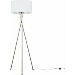 MiniSun Camden Brushed Chrome White Floor Lamp 155cm