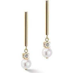 Coeur de Lion Asymmetry Earrings - Gold/Pearl/Transparent