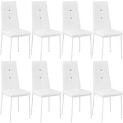 tectake 800882 White Chaise de Cuisine 97cm 8pcs