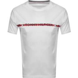 Tommy Hilfiger T-shirt Med Logotyp Rand För Män - Vitt/Blått