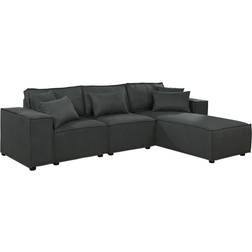 Lilola Home Harvey Collection Dark Gray Sofa 116" 3 Seater