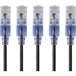 Monoprice SlimRun UTP Cat6A RJ45 - RJ45 M-M 5-Pack 0.9m