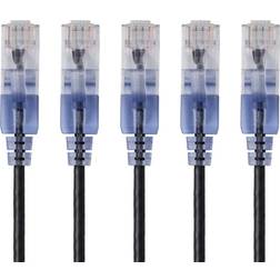 Monoprice SlimRun UTP Cat6A RJ45 - RJ45 M-M 5-Pack 3ft