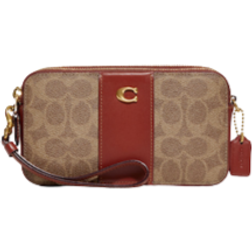 Coach Kira Crossbody In Colorblock Signature Canvas - Brass/Tan/Rust