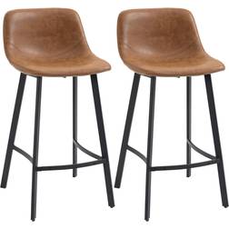 Homcom Industrial Brown Bar Stool 91cm 2pcs