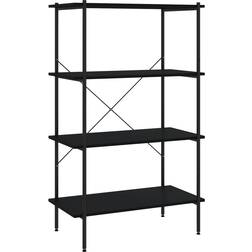 vidaXL 4 Tier Shelf Black Hyllsystem 80x130cm