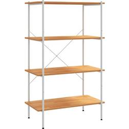 vidaXL -4 Tier Shelf White and Oak Shelving System 80x130cm