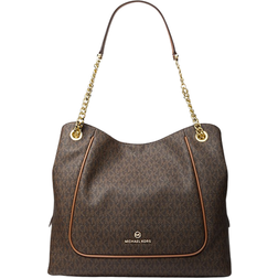 Michael Kors Piper Large Logo Shoulder Bag - Brn/acorn