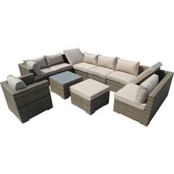 Furniture One 11-Piece Outdoor Lounge Set, 1 Table incl. 1 Chairs & 8 Sofas