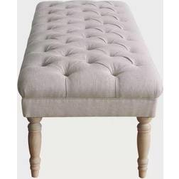 HomePop Classic Layla Cream Settee Bench 64.2x18.5"