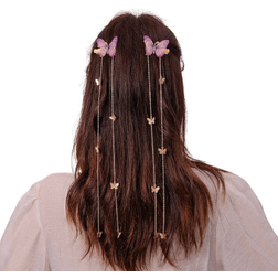 Shein 2 Ladies Butterfly Tassel Press Clip Hair Clips Street Y2K