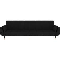 vidaXL Velvet Black Sofa 220cm Zweisitzer