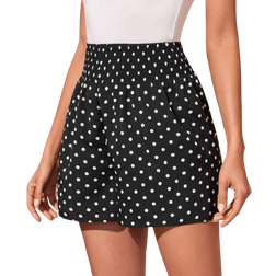 Shein Polka Dot Print Shirred Shorts