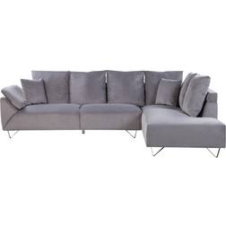 Beliani Corduroy Corner Lunner Grey Soffa 266cm 4-sits