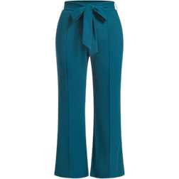 Shein Plus Solid Belted Flare Leg Trousers