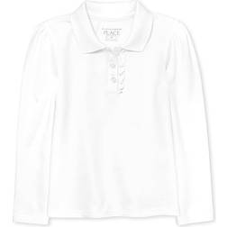 The Children's Place Girls Uniform Ruffle Pique Polo - White (2044389-10)