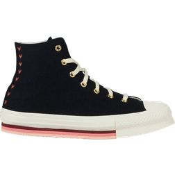 Converse Infant Chuck Taylor All Star Hi Lift Hearts Trainer - Black / Moms Potato Salad / Back Alley Brick