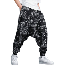 Shein Men Paisley Print Drop Crotch Pants