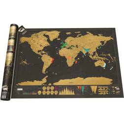 24hshop Scratch World Map Black Poster