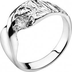 Lund Copenhagen rustik/blank sterling sølv fingerring fra