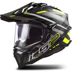 LS2 MX701 Explorer Carbon Edge Black/Hi-Vis Yellow Casque Adulte